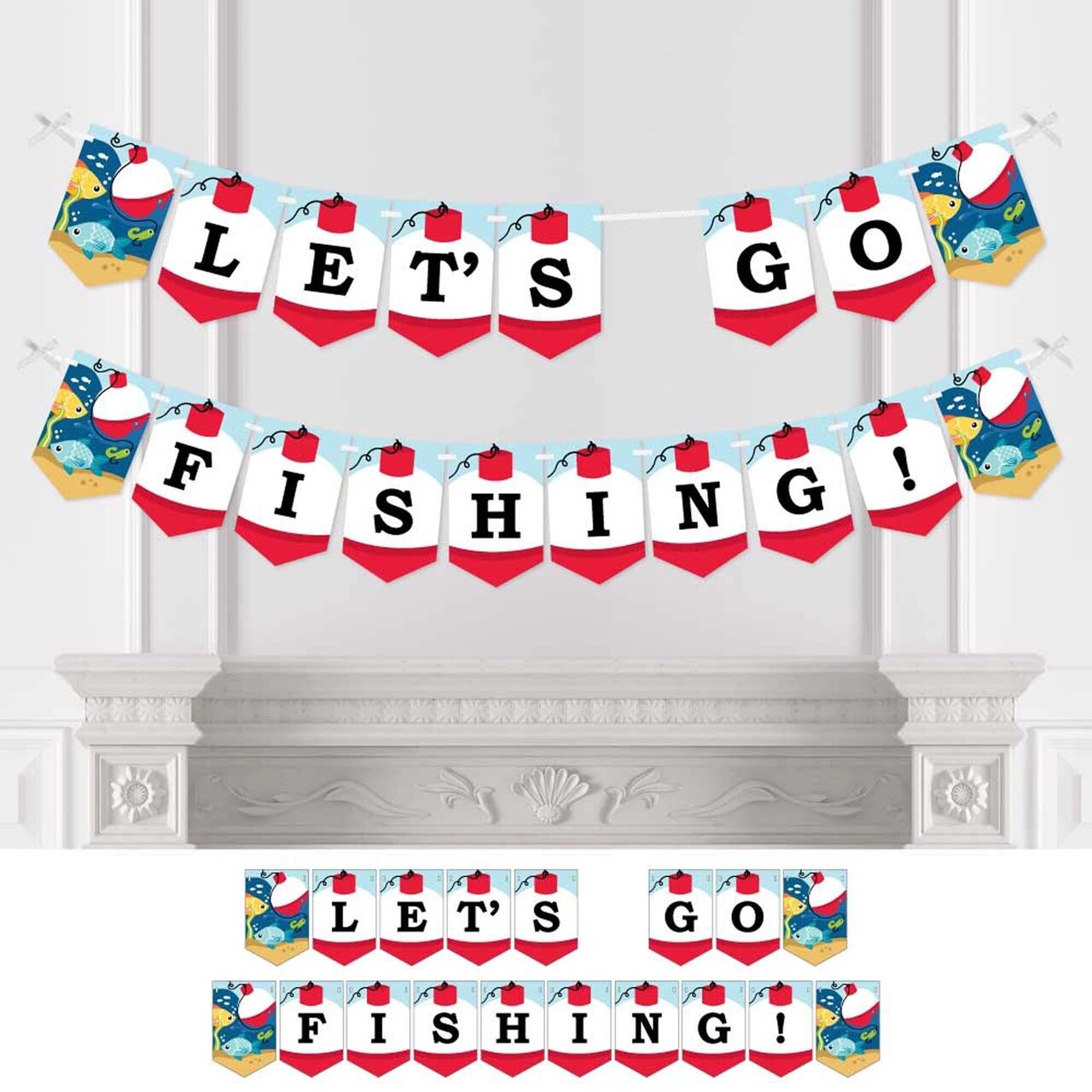 Big Dot of Happiness Let's Go Fishing - Fish Themed Birthday Party or Baby  Shower Bunting Banner - Party Decorations - Let's Go Fishing